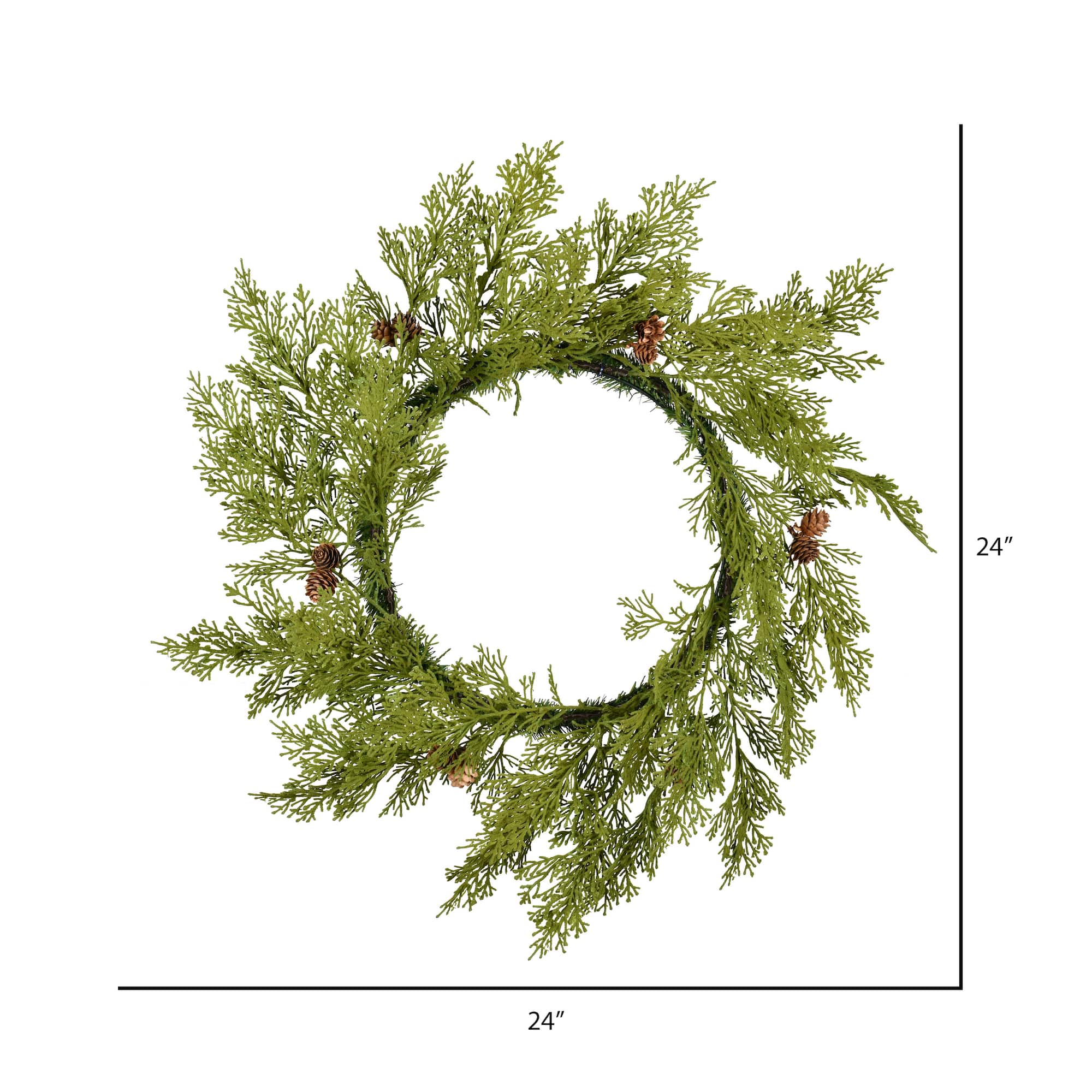 24" Cedar Pinecone Wreath